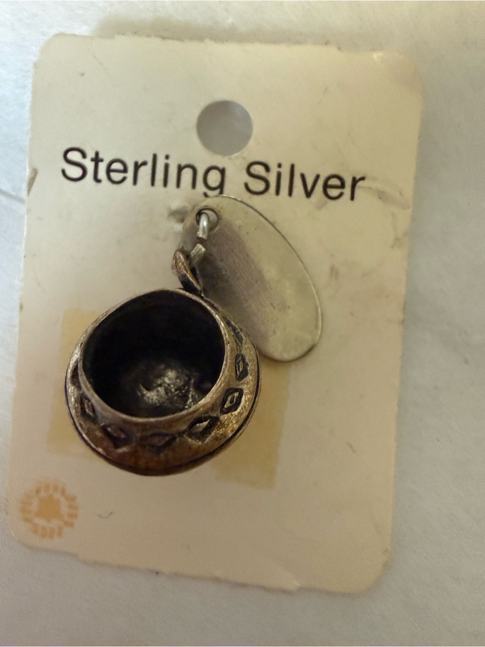 Sterling Silver Brown-Tone Hat Charm
